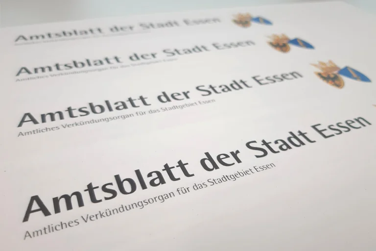 Essener Amtsblatt: Neue Bebauungspläne und Messe-Jahresabschluss