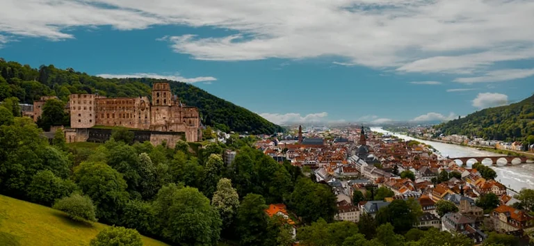 Heidelberg: Gerüst am Rathaus, Eingang bleibt offen