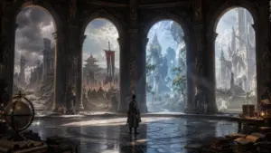 Originalillustration einer Fantasy-MMORPG-Welt für einen Serverratgeber